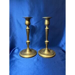 Vintage Pair of Tall Brass Candle Stick Holders